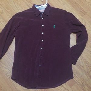 Pink brand courdaroy button down shirt